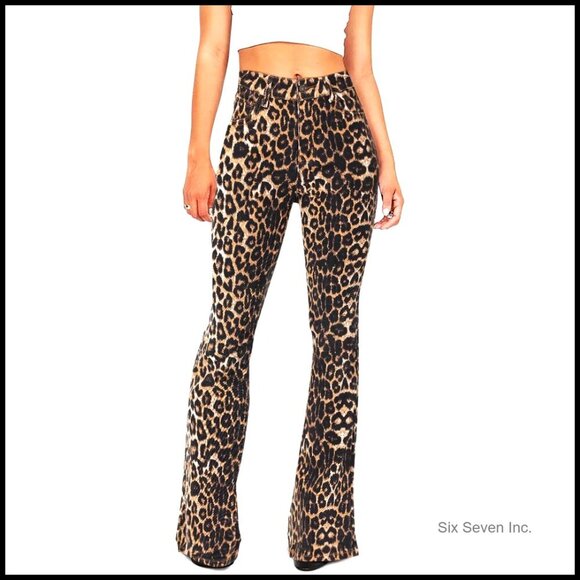 Denim - High Waisted Stretch Flare Jeans Bootcut Bell Bottoms